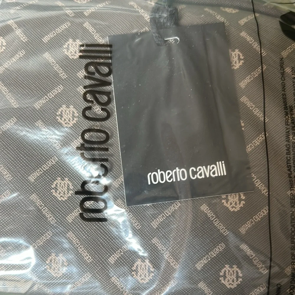 NEW Roberto Cavalli Brown Dome Toiletry Cosmetic Bag